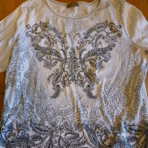 BLUE CANYON BLING BUTTERFLY LS TOP BLOUSE …